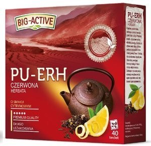BIG-ACTIVE Herbata czerwona PU-ERH z cytryną 40tb