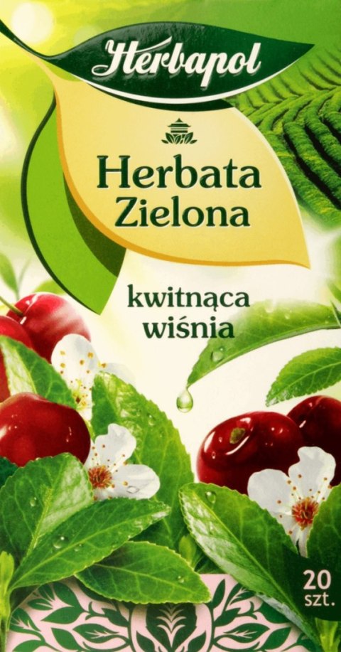 HERBAPOL Herbata Zielona - Kwitnąca Wiśnia 20tb