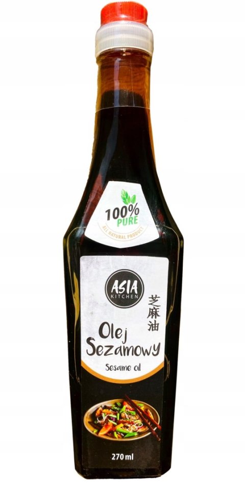 OLEJ Sezamowy 100% z Prażonych Ziaren Sezamu 270 ml Asia Kitchen