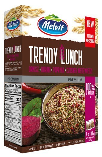 Trendy Lunch orkisz, buraki, papryka, czosnek MELVIT 4x80 g