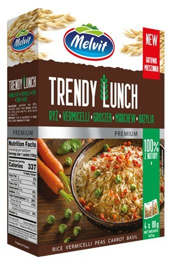 Trendy Lunch ryż parboiled, vermi, gro, bazylia MELVIT 4x80 g