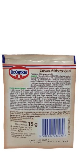 Zakwas chlebowy żytni Dr Oetker 15 g