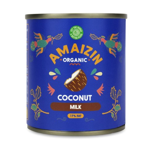 COCONUT MILK - NAPÓJ KOKOSOWY BEZ GUMY GUAR (17 % TŁUSZCZU) BIO 200 ml (PUSZKA) - AMAIZIN