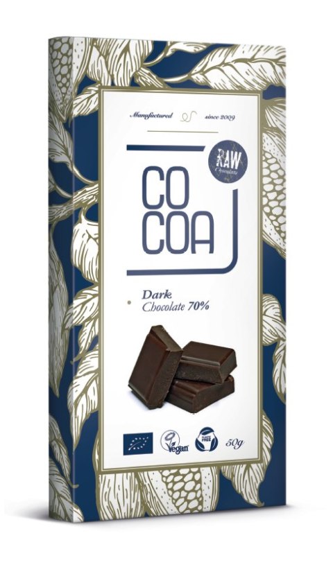 CZEKOLADA SUROWA KLASYCZNA GORZKA 70 % BIO 50 g - COCOA