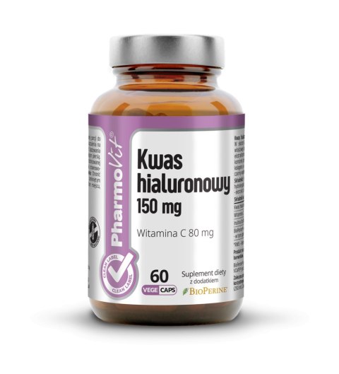 KWAS HIALURONOWY BEZGLUTENOWY (150 mg) 60 KAPSUŁEK - PHARMOVIT (CLEAN LABEL)