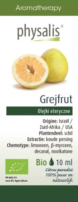 OLEJEK ETERYCZNY GREJPFRUT BIO 10 ml - PHYSALIS