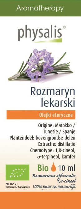 OLEJEK ETERYCZNY ROZMARYN LEKARSKI BIO 10 ml - PHYSALIS