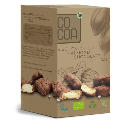 HERBATNIKI MINI W CZEKOLADZIE MIGDAŁOWEJ Z SOLĄ BIO 80 g - COCOA