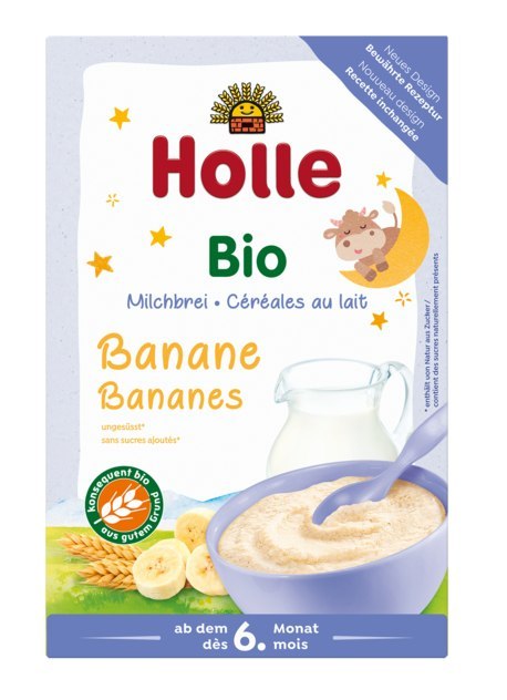 KASZKA MANNA MLECZNO - BANANOWA BEZ DODATKU CUKRÓW OD 6 MIESIĄCA BIO 250 g - HOLLE