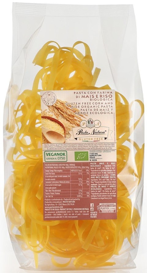 MAKARON (KUKURYDZIANO - RYŻOWY) TAGLIATELLE BEZGLUTENOWY BIO 250 g - PASTA NATURA