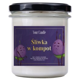 ŚWIECA SOJOWA ZAPACHOWA ŚLIWKA W KOMPOT 300 ml - YOUR CANDLE (PRODUKT SEZONOWY)