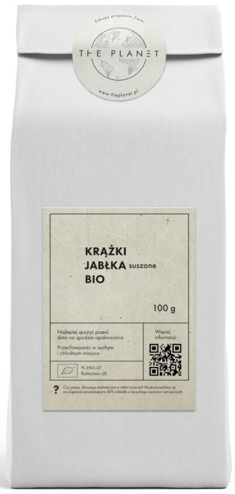 KRĄŻKI JABŁKA SUSZONE BEZGLUTENOWE BIO 100 g - THE PLANET