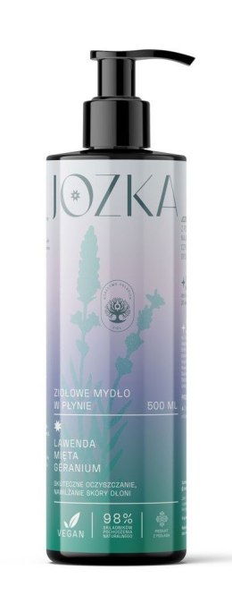 MYDŁO W PŁYNIE ZIOŁOWE (LAWENDA, MIĘTA, GERANIUM) 500 ml - JOZKA (DARY NATURY)