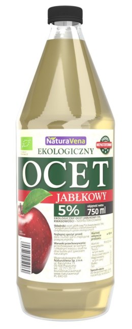 OCET JABŁKOWY 5 % NIEFILTROWANY BIO 750 ml - NATURAVENA