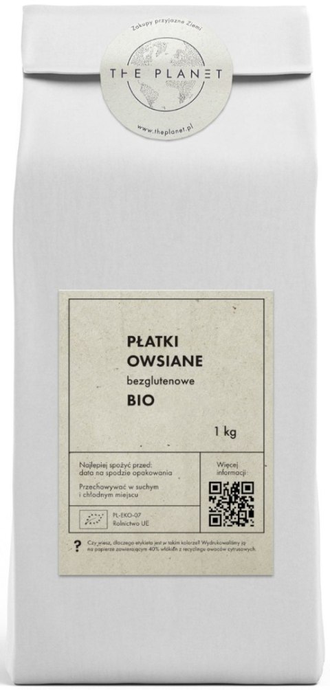 PŁATKI OWSIANE BEZGLUTENOWE BIO 1 kg - THE PLANET