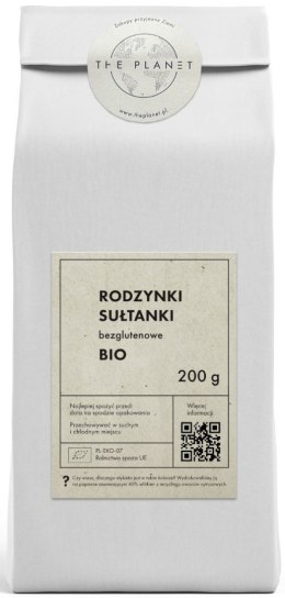 RODZYNKI SUŁTANKI BEZGLUTENOWE BIO 200 g - THE PLANET