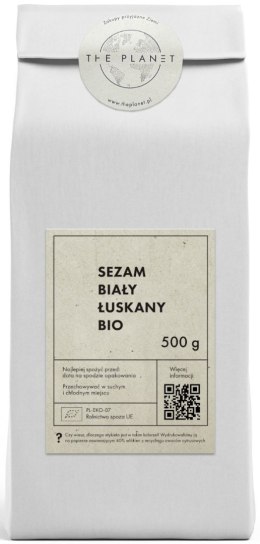 SEZAM BIAŁY ŁUSKANY BIO 500 g - THE PLANET