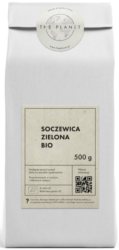 SOCZEWICA ZIELONA BIO 500 g - THE PLANET