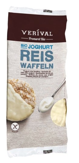 WAFLE RYŻOWE Z POLEWĄ JOGURTOWĄ BEZGLUTENOWE BIO 100 g - VERIVAL