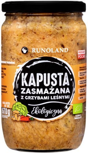 KAPUSTA KISZONA ZASMAŻANA Z GRZYBAMI LEŚNYMI BIO 670 g - RUNOLAND