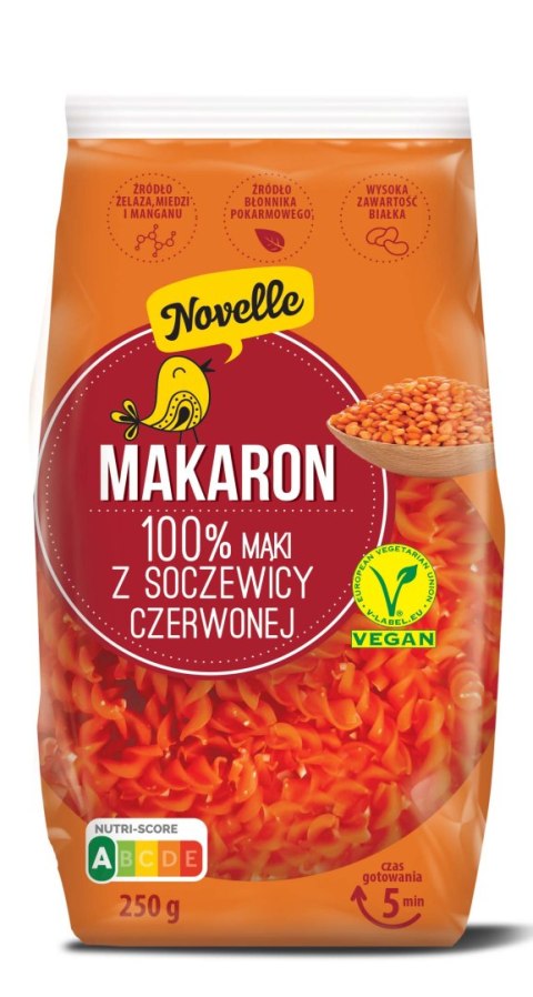 MAKARON PROTEINOWY (Z SOCZEWICY CZERWONEJ) ŚWIDERKI 250 g - NOVELLE