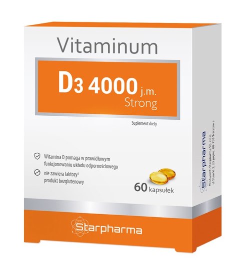 WITAMINA D3 STRONG (100 ug) 60 KAPSUŁEK - STARPHARMA