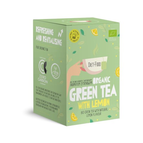 HERBATA ZIELONA O SMAKU CYTRYNOWYM (GREEN TEA WITH LEMON) BIO (20 x 2 g) 40 g - DIET-FOOD