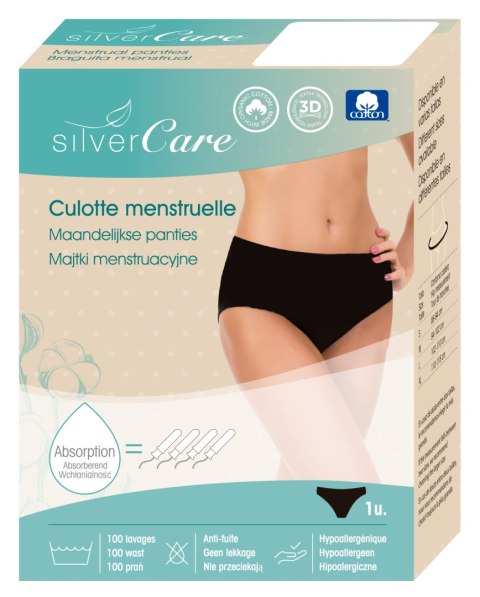 MAJTKI MENSTRUACYJNE BAWEŁNIANE HIPOALERGICZNE ROZMIAR L (102 - 110 cm) - SILVER CARE