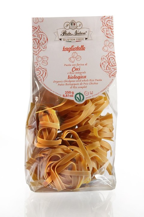 MAKARON (Z CIECIERZYCY I BRĄZOWEGO RYŻU) TAGLIATELLE BEZGLUTENOWY BIO 250 g - PASTA NATURA