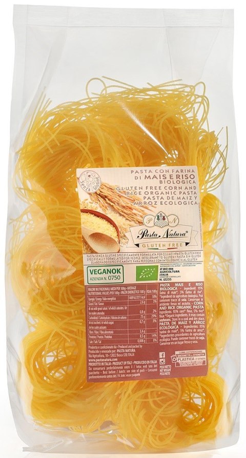 MAKARON (KUKURYDZIANO - RYŻOWY) SPAGHETTI BEZGLUTENOWY BIO 250 g - PASTA NATURA