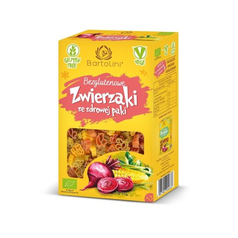 MAKARONY (KUKURYDZIANY) ZWIERZĄTKA KOLOROWE BEZGLUTENOWY BIO 250 g - BARTOLINI