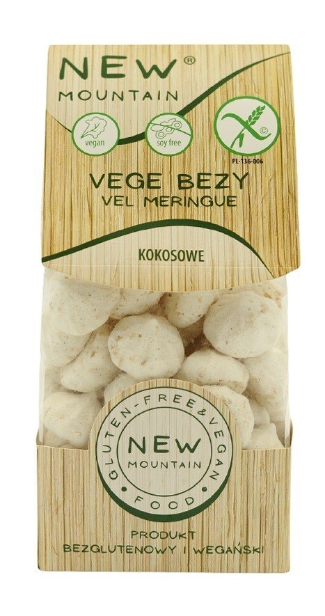 BEZY WEGAŃSKIE KOKOSOWE BEZGLUTENOWE 70 g - NEW MOUNTAIN