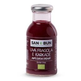 NAPÓJ JABŁKO - WINOGRONO - HIBISKUS BEZ DODATKU CUKRU BEZGLUTENOWY BIO 200 ml - SAN E BUN