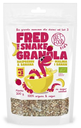 GRANOLA Z ANANASEM I BANANEM BIO 200 g - DIET-FOOD (FRED THE SNAKE)