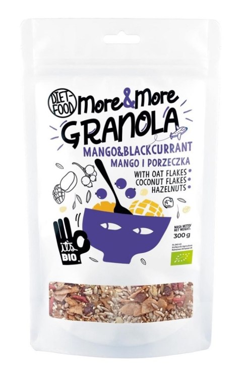 GRANOLA Z MANGO I CZARNĄ PORZECZKĄ BIO 200 g - DIET-FOOD (FRED THE SNAKE)