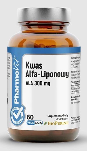 KWAS ALFA-LIPONOWY ALA (300 mg) BEZGLUTENOWY 60 KAPSUŁEK - PHARMOVIT (CLEAN LABEL)