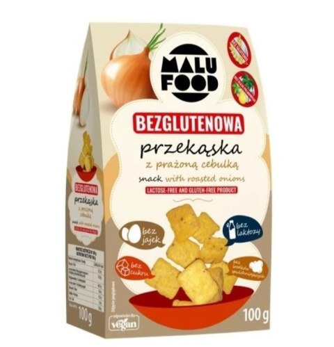 PRZEKĄSKA Z PRAŻONĄ CEBULKĄ BEZ CUKRU BEZGLUTENOWA 100 g - MALU FOOD