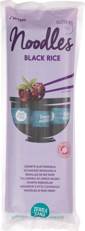 MAKARON (Z RYŻU CZARNEGO I RYŻU BRĄZOWEGO) NOODLE BEZGLUTENOWY BIO 250 g - TERRASANA