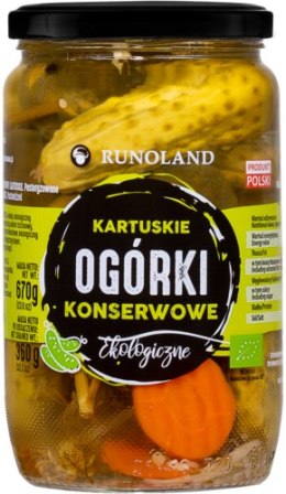 OGÓRKI KONSERWOWE KARTUSKIE BIO 670 g (360 g) - RUNOLAND