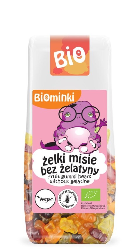 ŻELKI (MISIE) BEZ ŻELATYNY BEZGLUTENOWE BIO 100 g - BIOMINKI